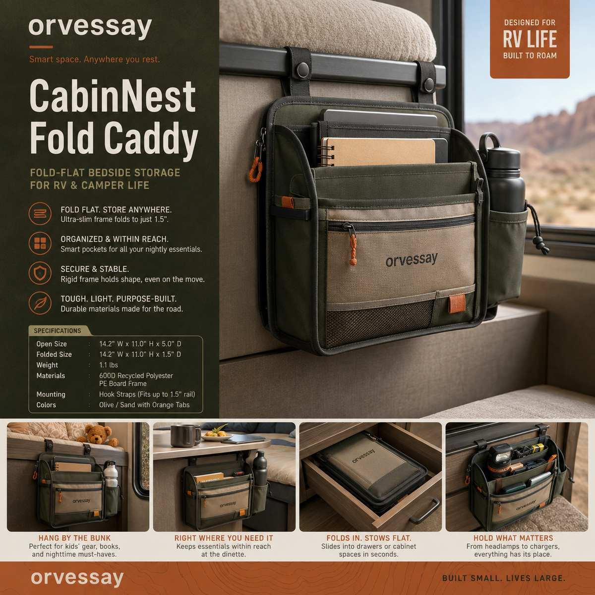 Orvessay™ CabinNest Fold Caddy
